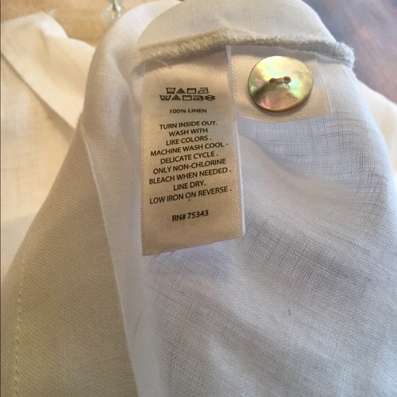 Antibes Blanc white linen tunic. NWOT - Picture 5 of 5
